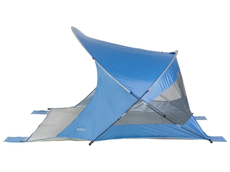 KOOR Strandzelt Hippo, Blau Strandmuschel schützt vor Sonne, Wind und leichtem Regen