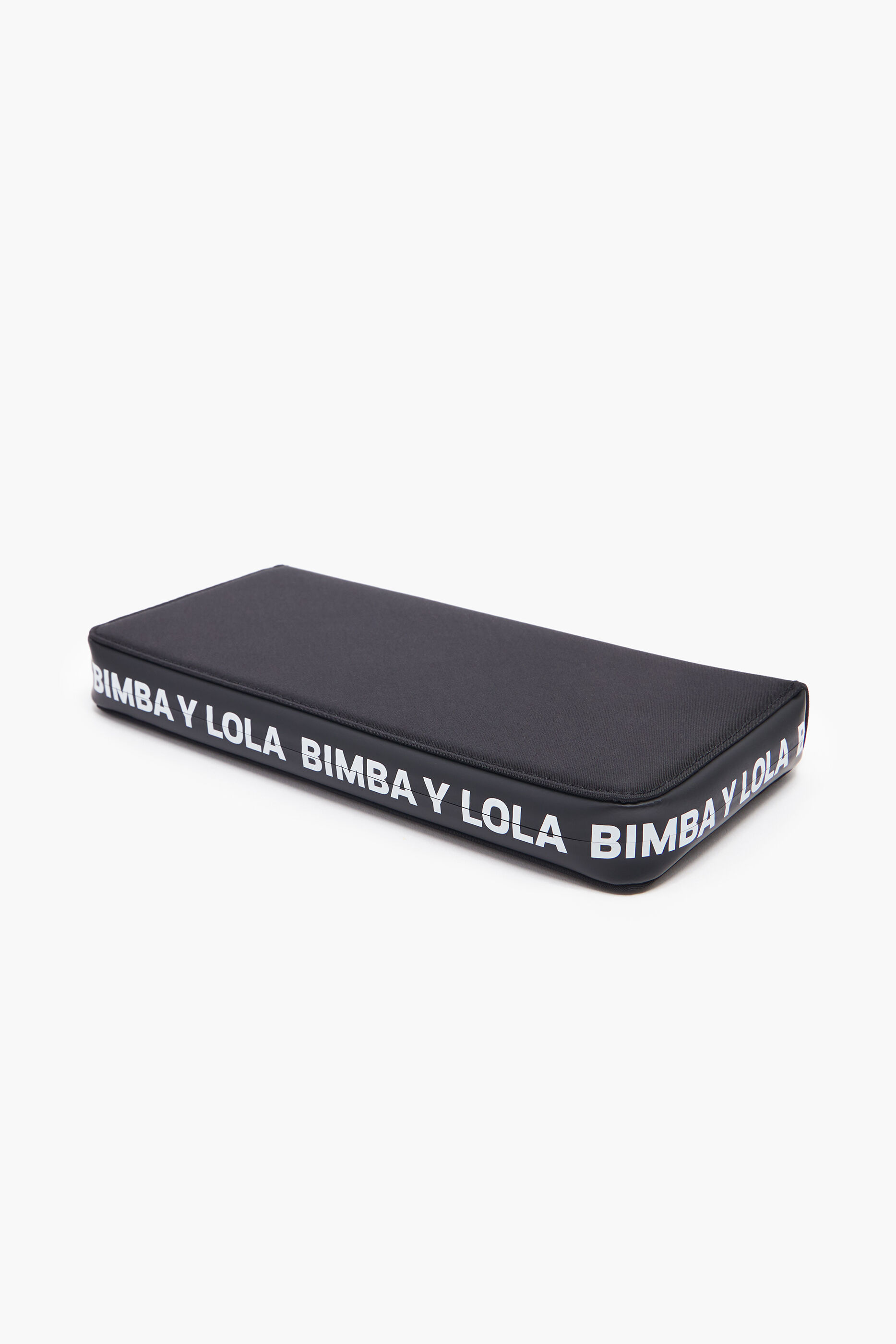 Carteira tipo livro em nylon preto, tamanho P