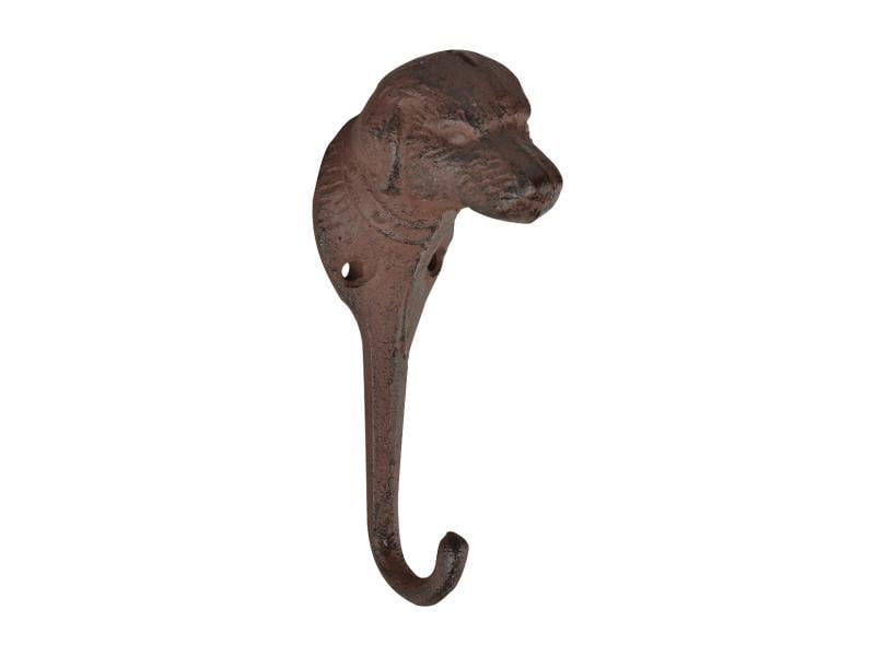 Esschert Design Wandhaken Haken Hund, Braun Wandhaken für den Aussenbereich