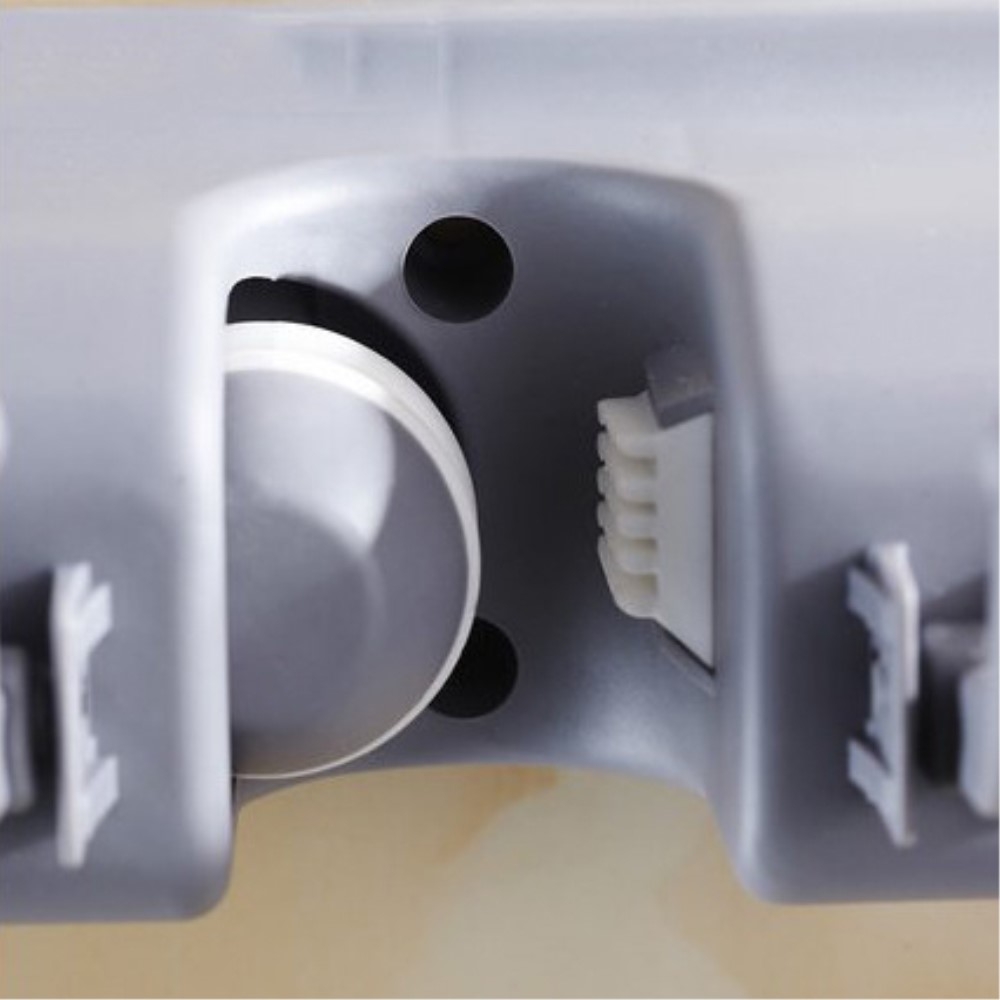 Wand Halterung Stauraum Organizer für Besen / Werkzeug / Mopp mit 4 Schnellspanner   5 Haken - Grau