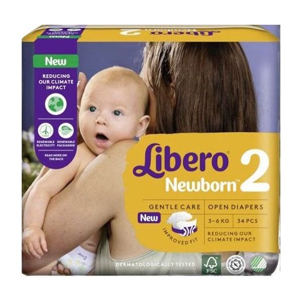 Libero Newborn Fralda T2 34 Unidades