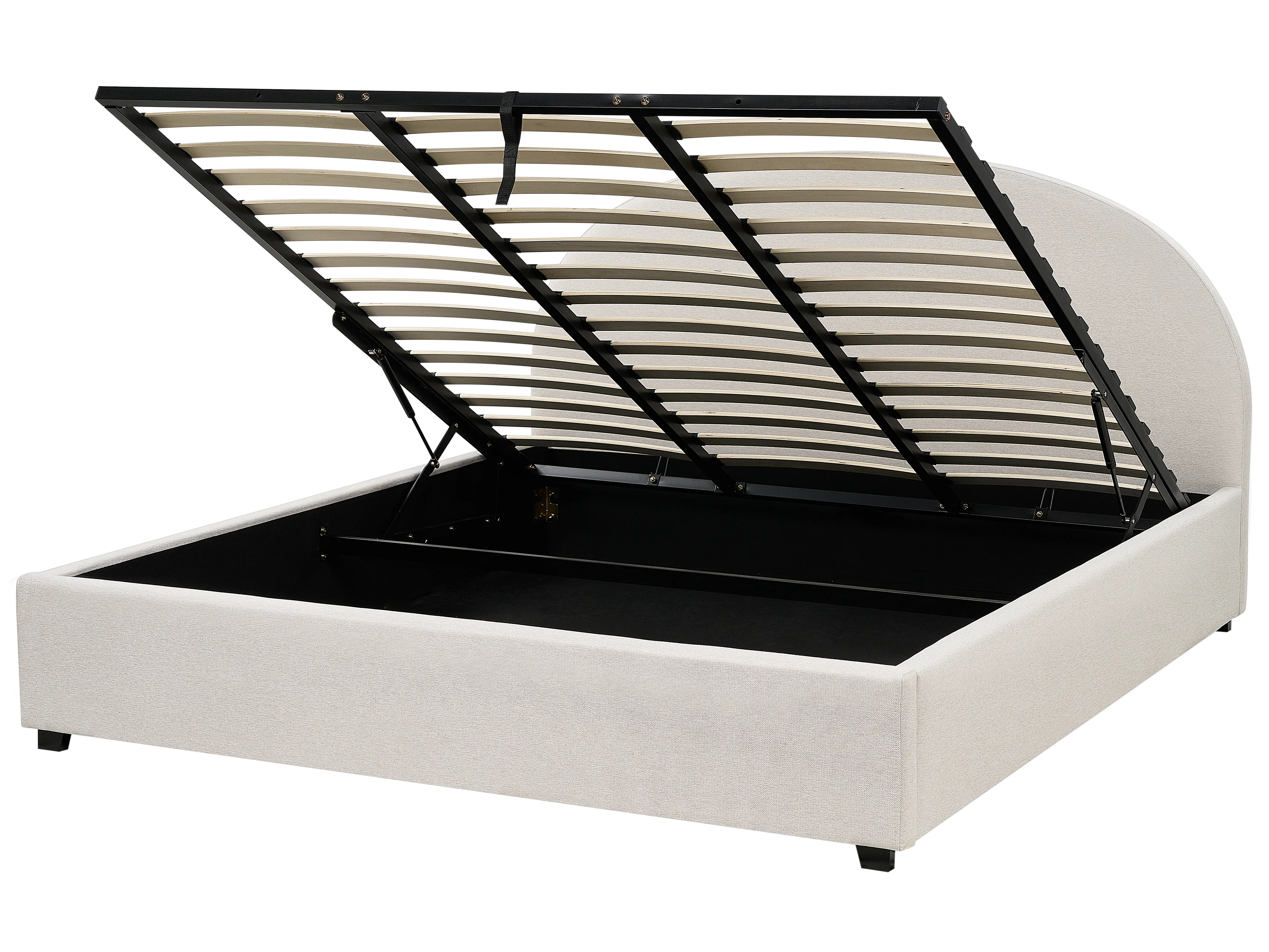 Bed met opbergruimte Stof VAUCLUSE 180 x 200 cm Lichtbeige