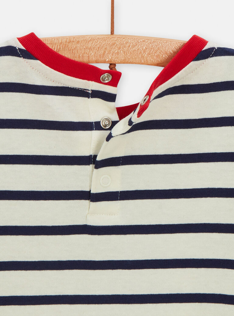 T-shirt rayé à animation poisson pour bébé garçon