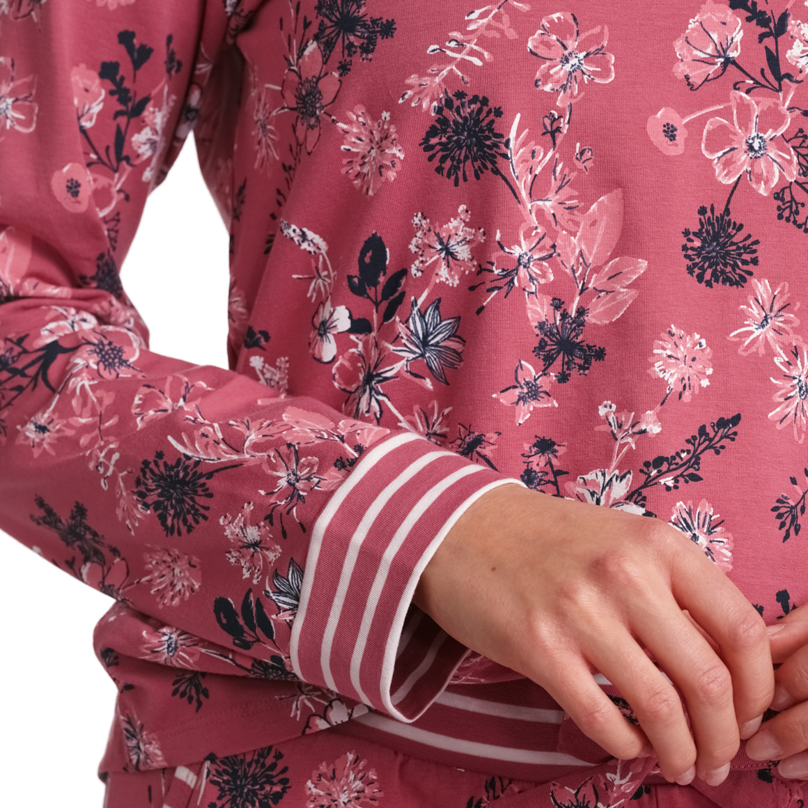 Gina Benotti Damen Schlafshirt mit Blumen himbeer