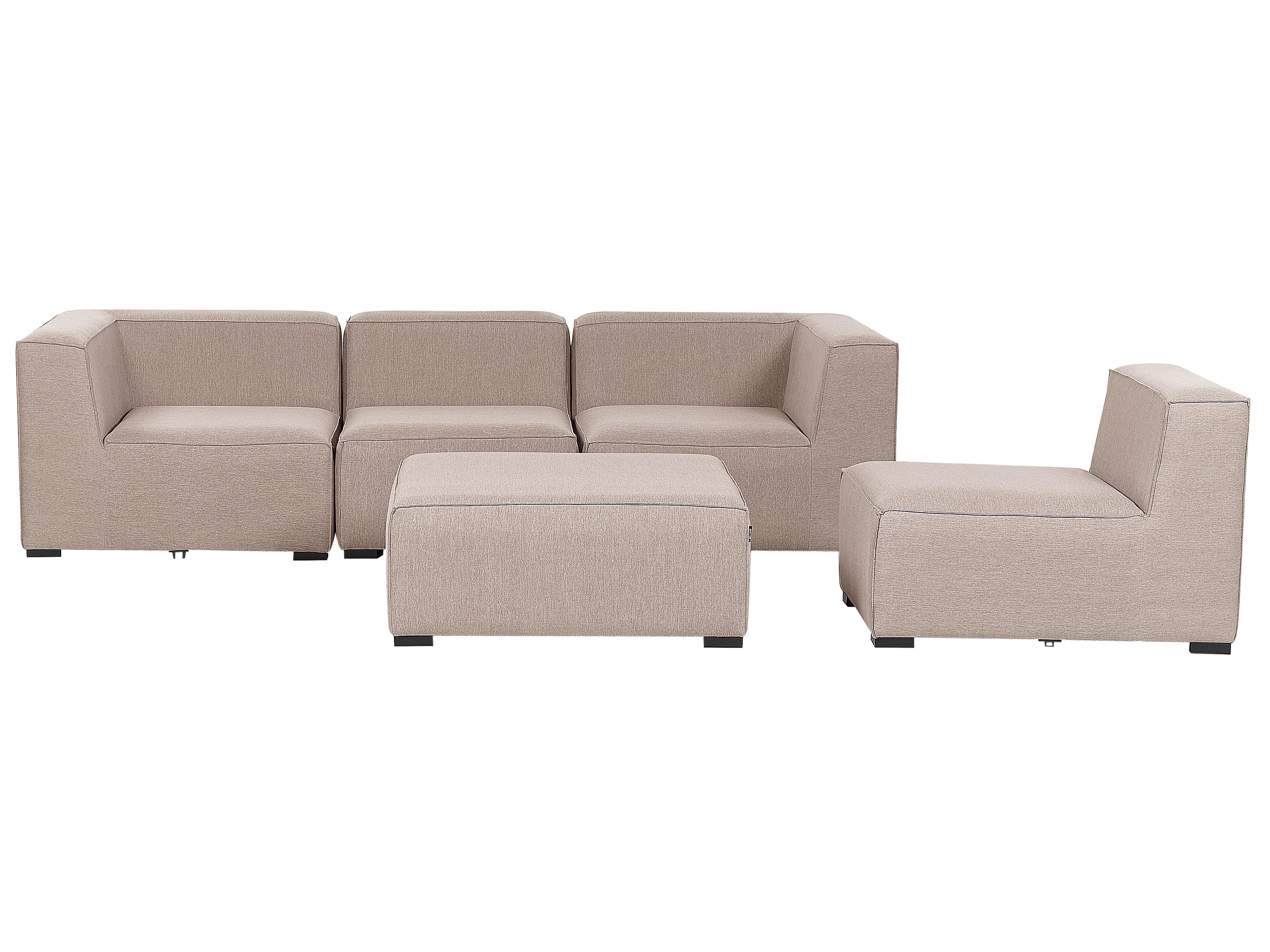Tuin loungebank met ottomaan 4-zits AREZZO modulair Beige