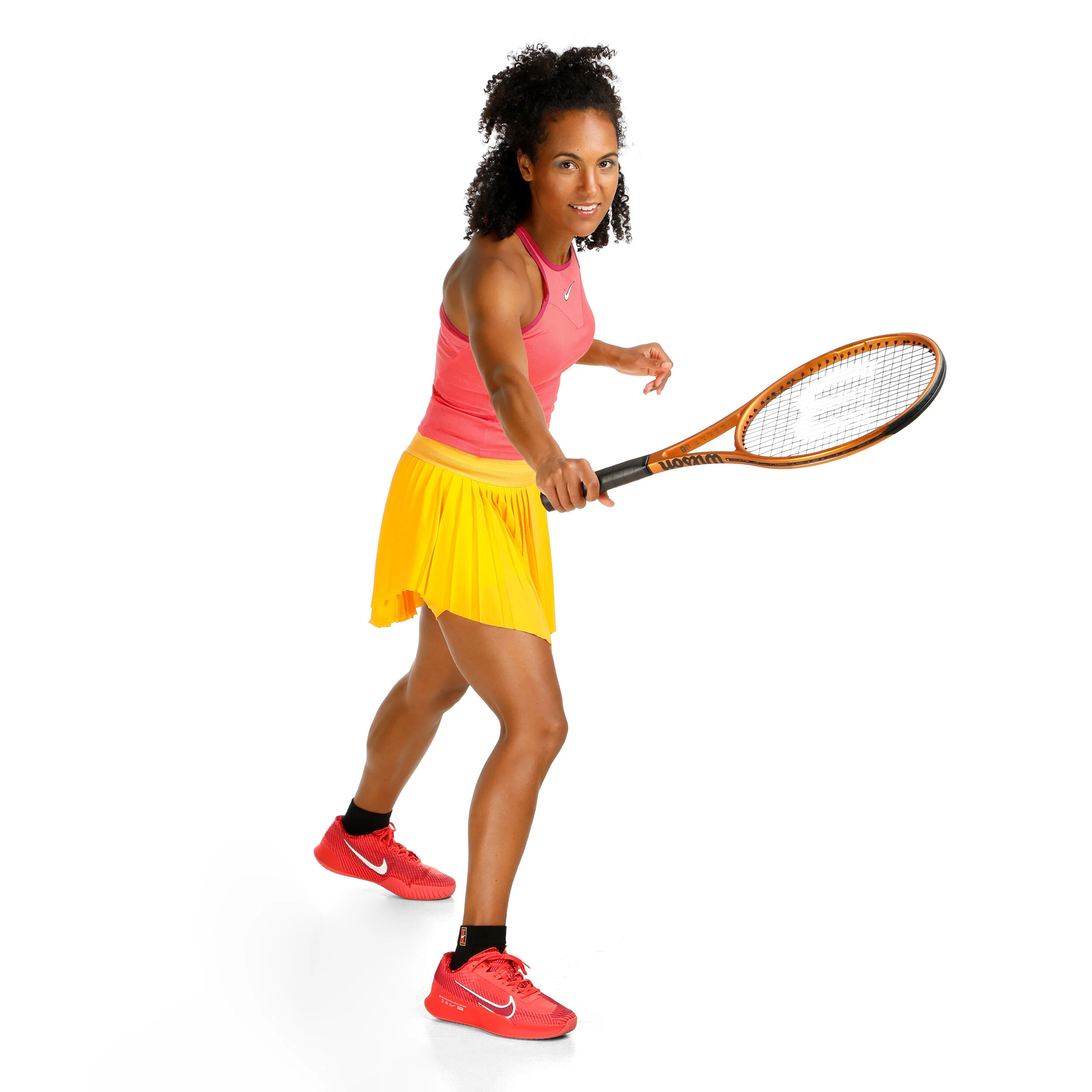 Nike Dri-Fit Court Slam Solid Débardeur Tank Top Femmes - Corail , Rouge Foncé