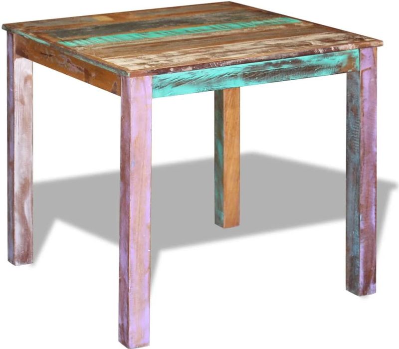 vidaXL - Eettafel - Antieke Stijl - Massief Gerecycled Hout - Compact Ontwerp