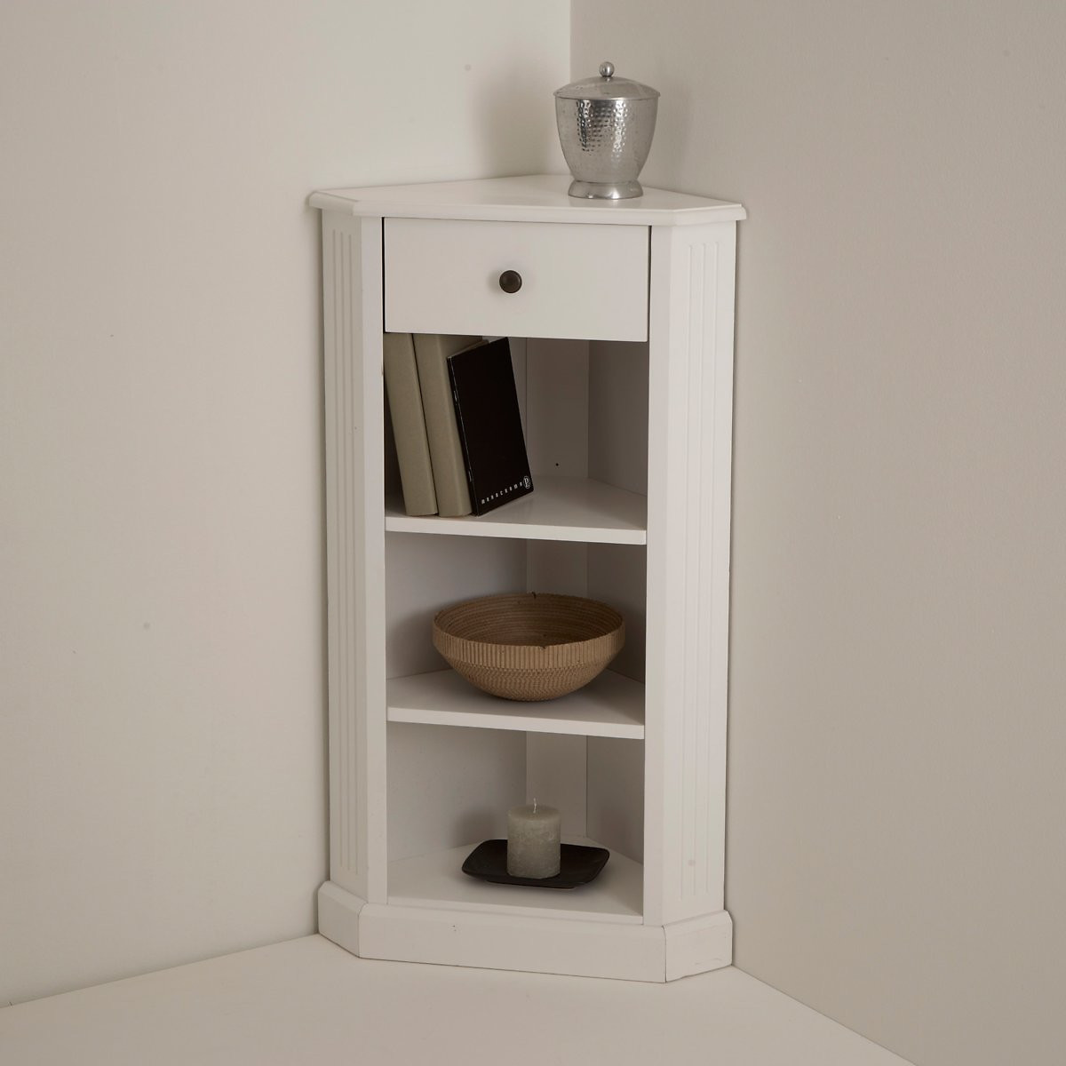 LA REDOUTE INTERIEURS<br>Armário de canto em branco laqueado, estilo autêntico