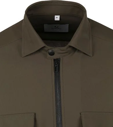 Suitable Jacket Shirt Donkergroen 245-2 shirt jacket zip kopen