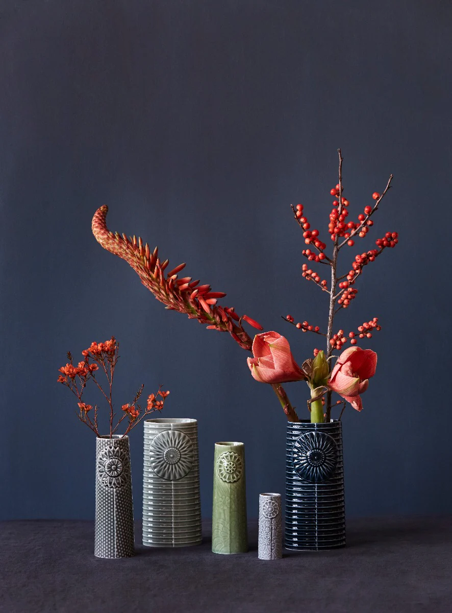 Dottir  Pipanella Flower vase, gråblå - 15x5 cm.