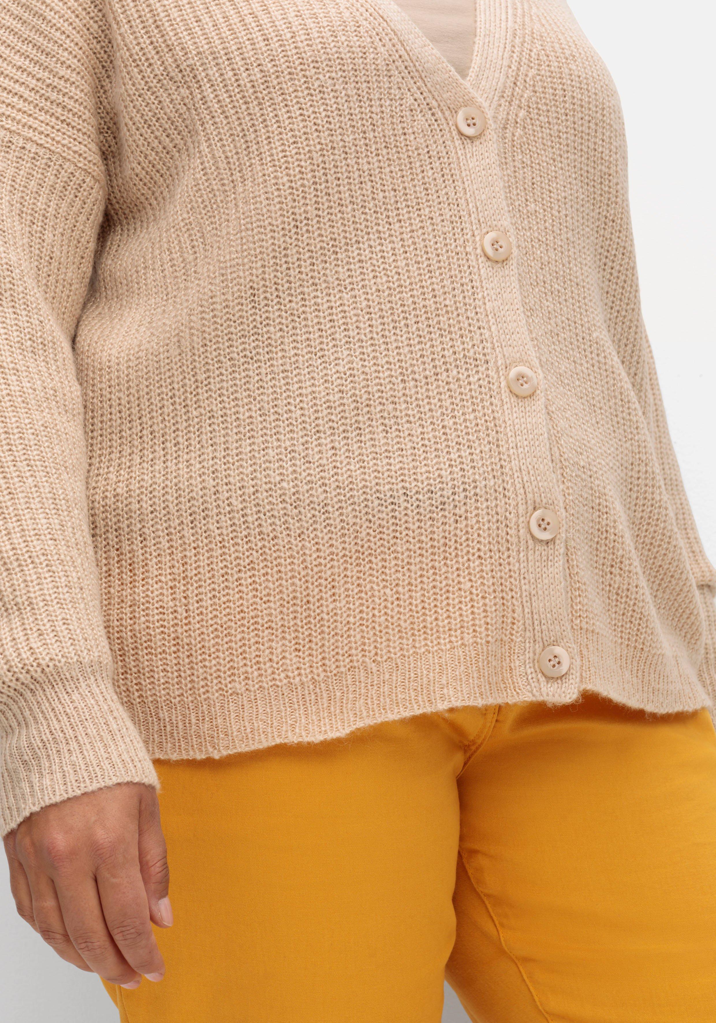 Strickjacke in grober Rippstrick-Optik