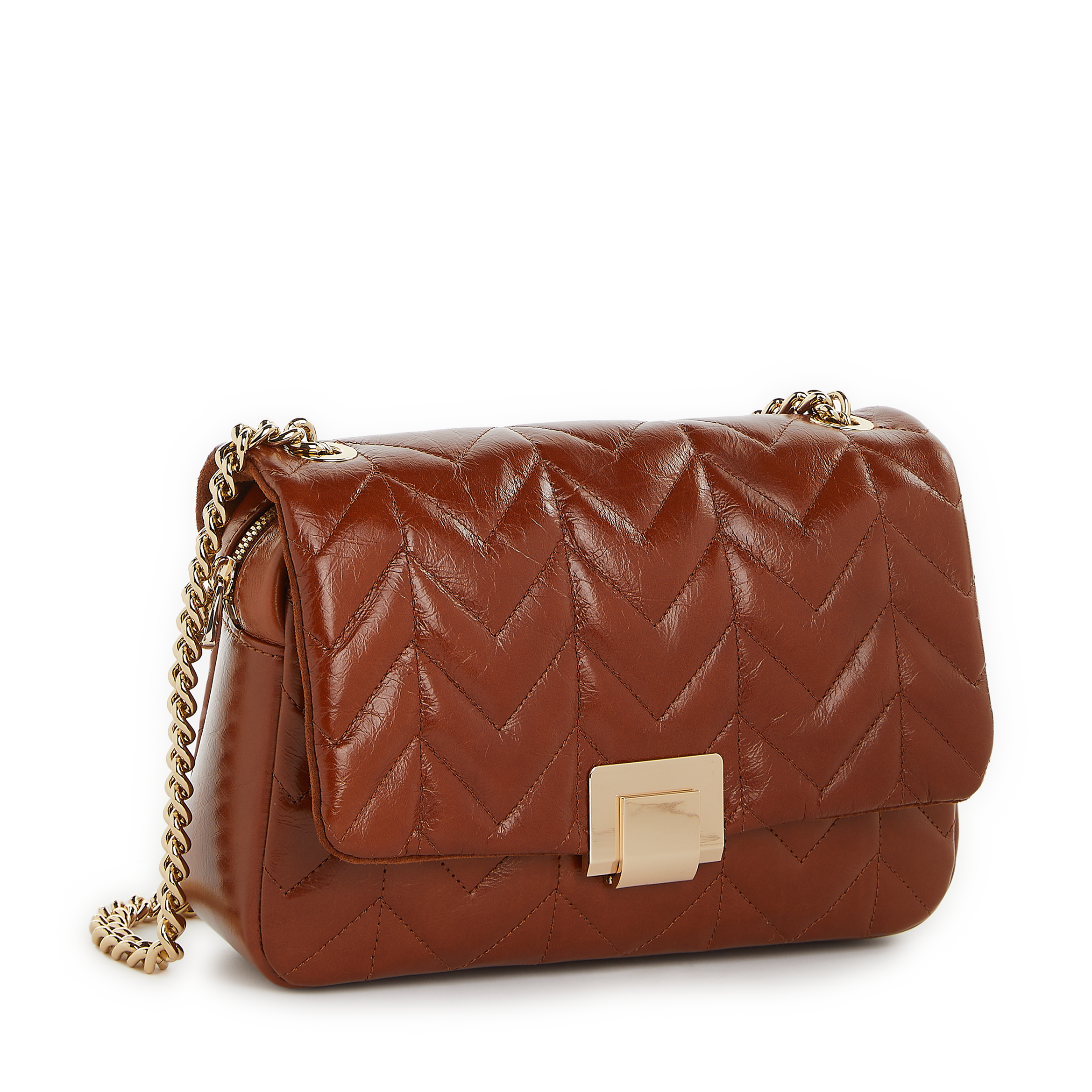 ELLA - Sac bandoulière en cuir matelassé | Jaune