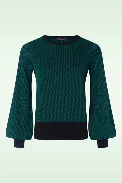 King Louie Teddy Bell Sleeve top in antiek groen