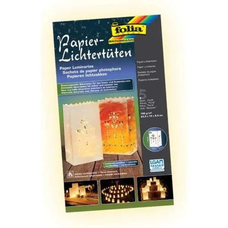 folia Papier Lichtertüten Floral, 5 Stück