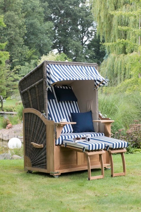 Strandstoel Nordstrand Teak PE grijs design 537