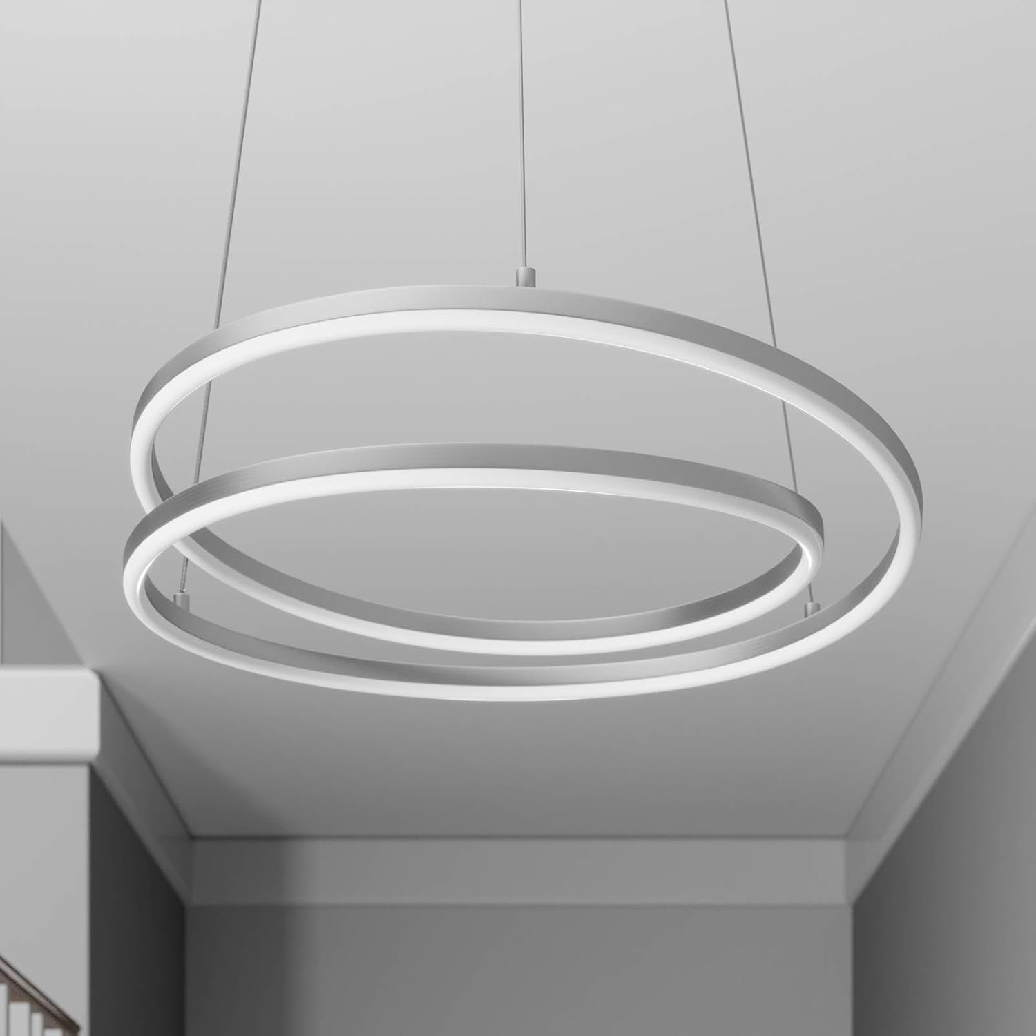 Lindby LED Davian dimmbar (Modern) in Alu aus Aluminium (1 flammig,) Wohnzimmerleuchte