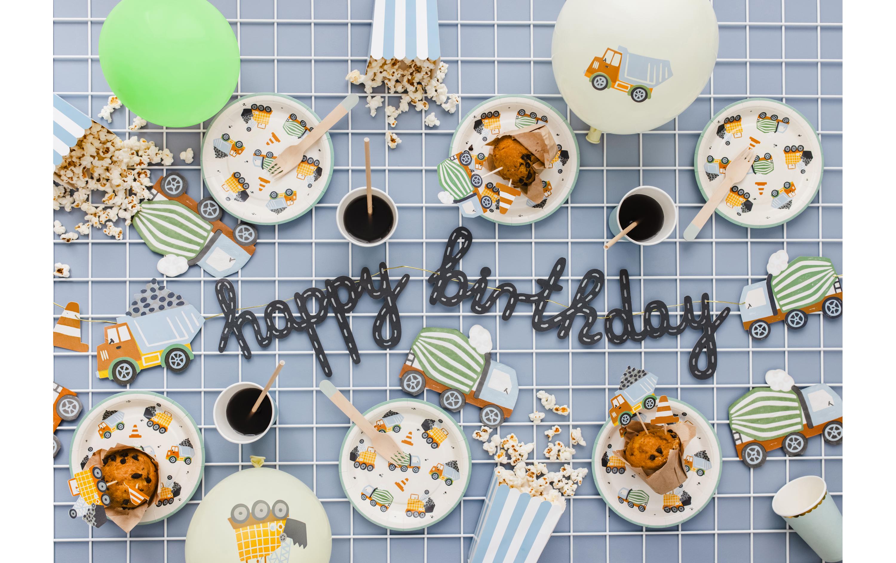 Kuchen-Topper Baufahrzeuge 1 Stück, MehrfarbigMuffin-Dekoration