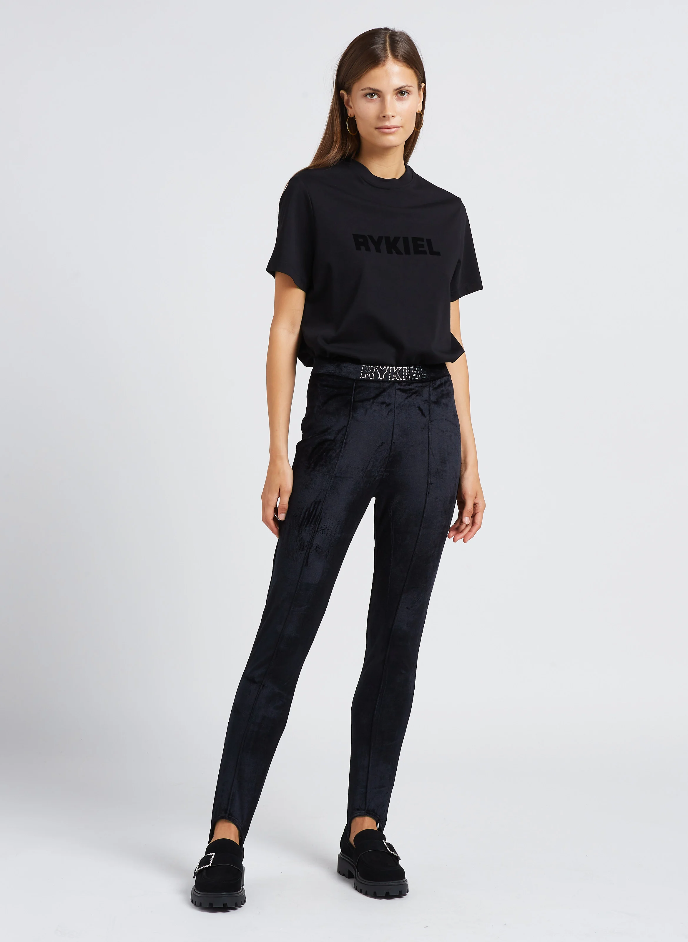 Legging fuseau taille haute en coton | Noir