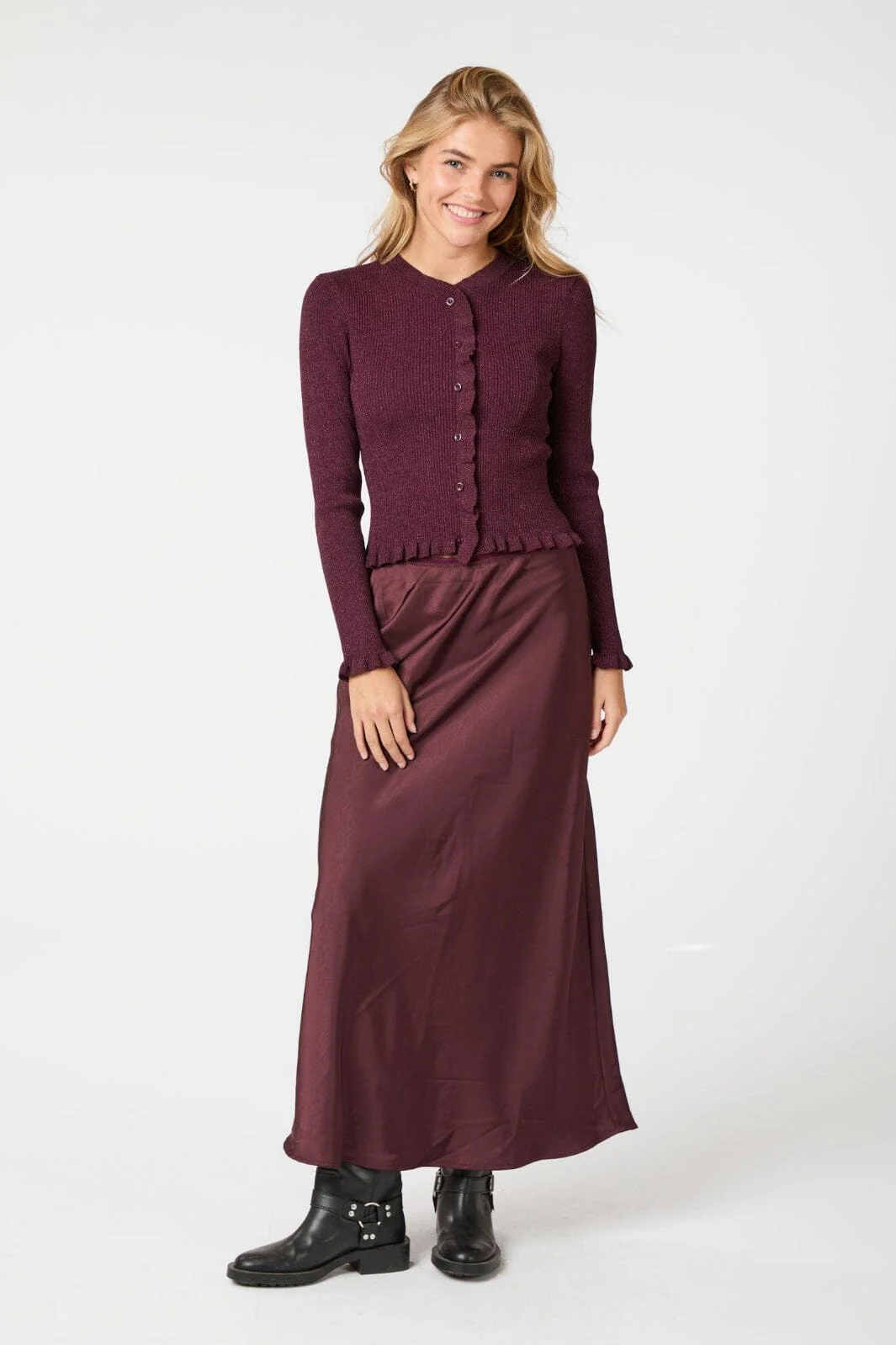 Neo Noir Eshra Knit Blouse 164433 wine