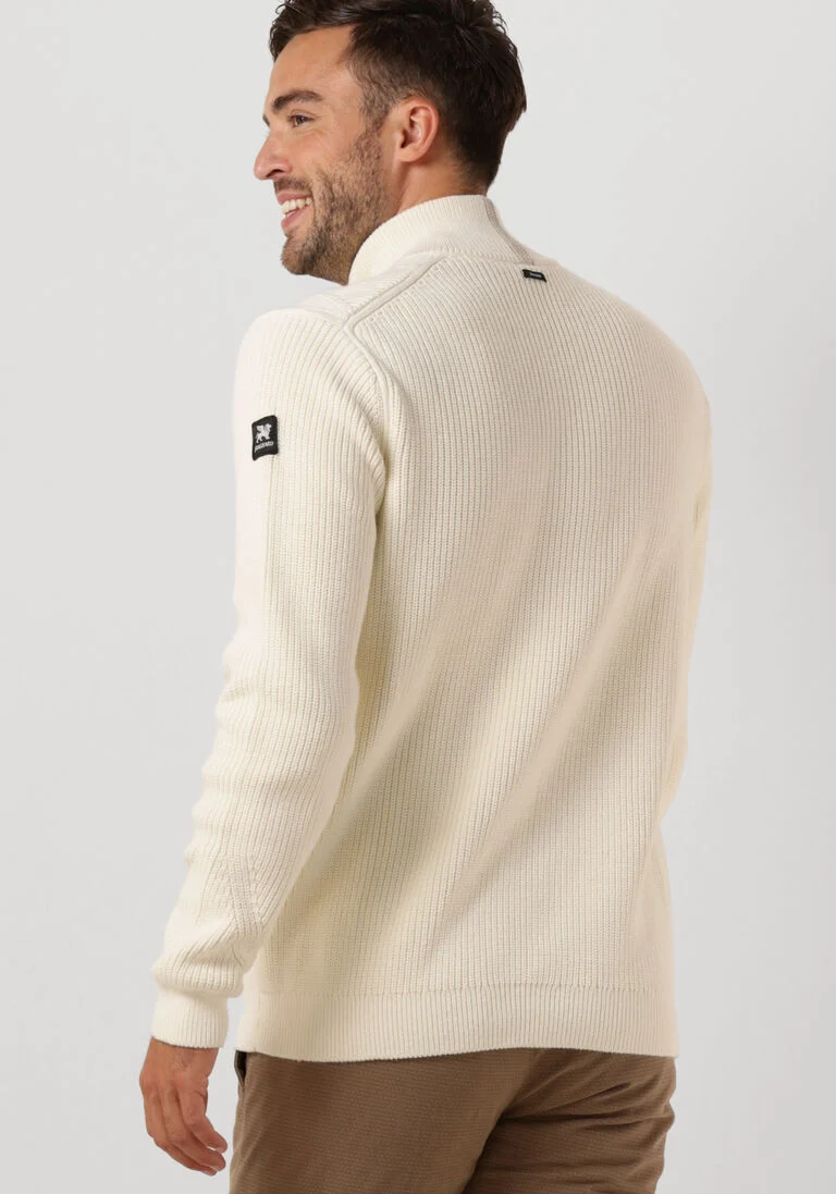 VANGUARD beige vanguard trui half zip collar cotton nylon