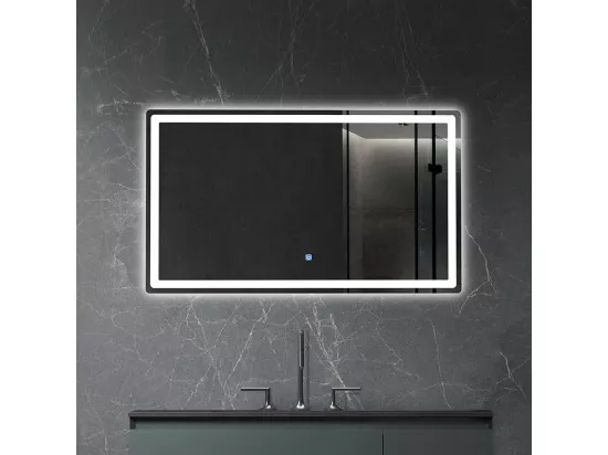 LuxuryBain- Miroir de salle de bain LED à luminosité variable rectangulaire 120x60