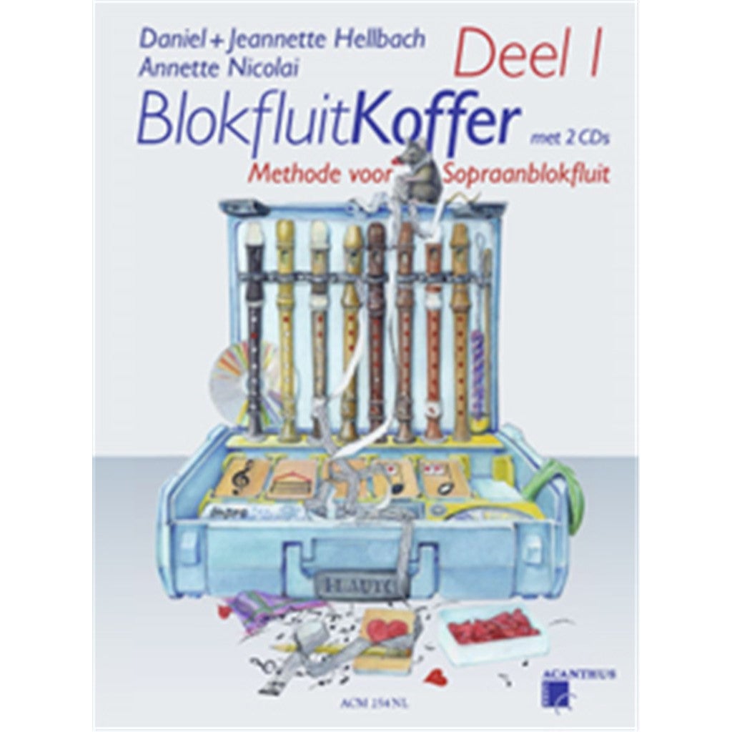 Acanthus Music Blokfluitkoffer 1 lesboek voor sopraanblokfluit