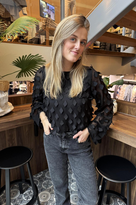 Pieces zwarte dames blouse
