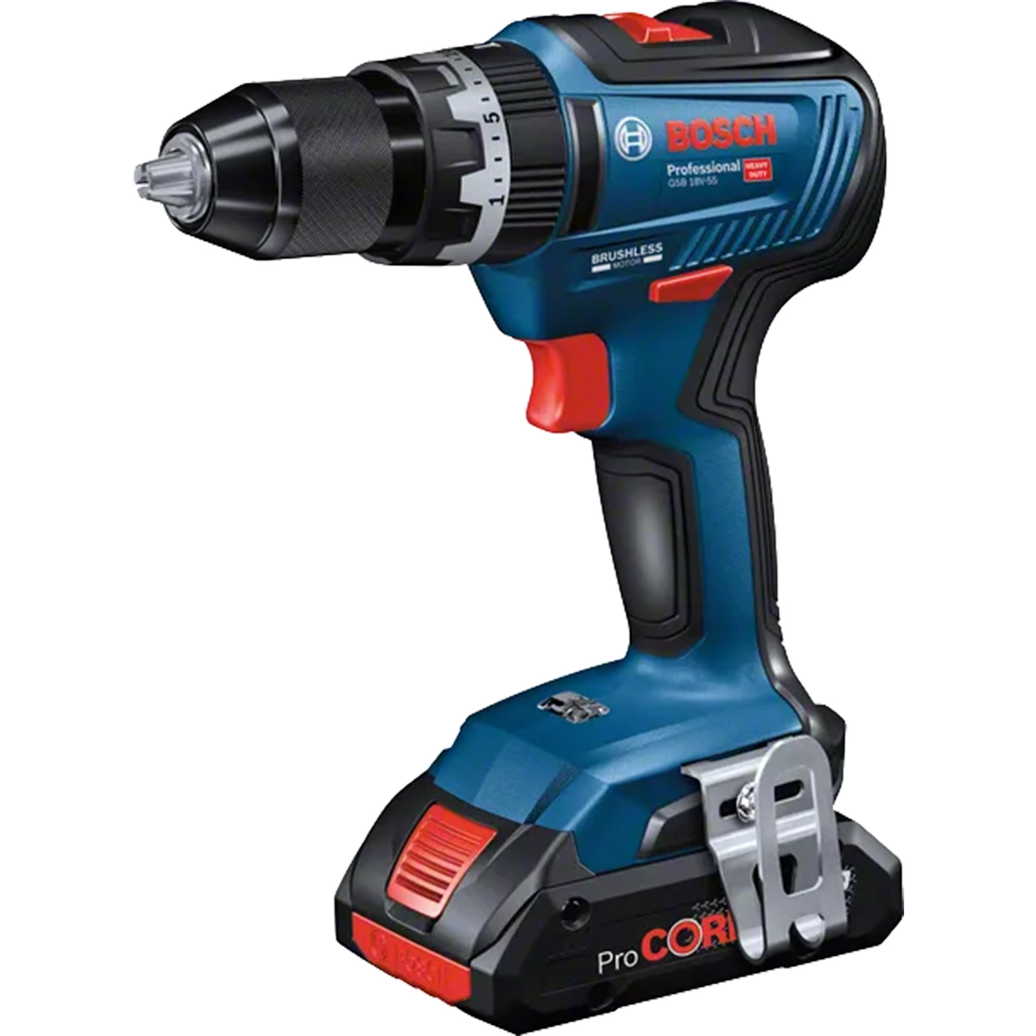 Bosch GSB18V-55 18V Li-ion accu Schroefboormachine set (3x 4Ah accu) in L-Case