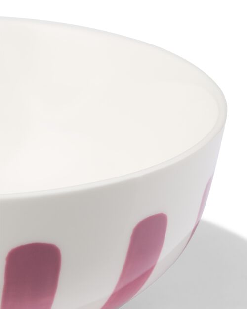 bol Ø11cm - new bone blanc et rose - vaisselle dépareillée