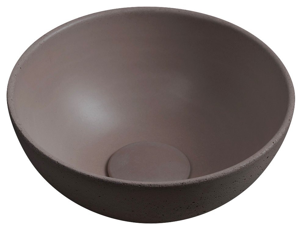 Sapho Minor toilet waskom beton 26cm donkerbruin met houder rechts