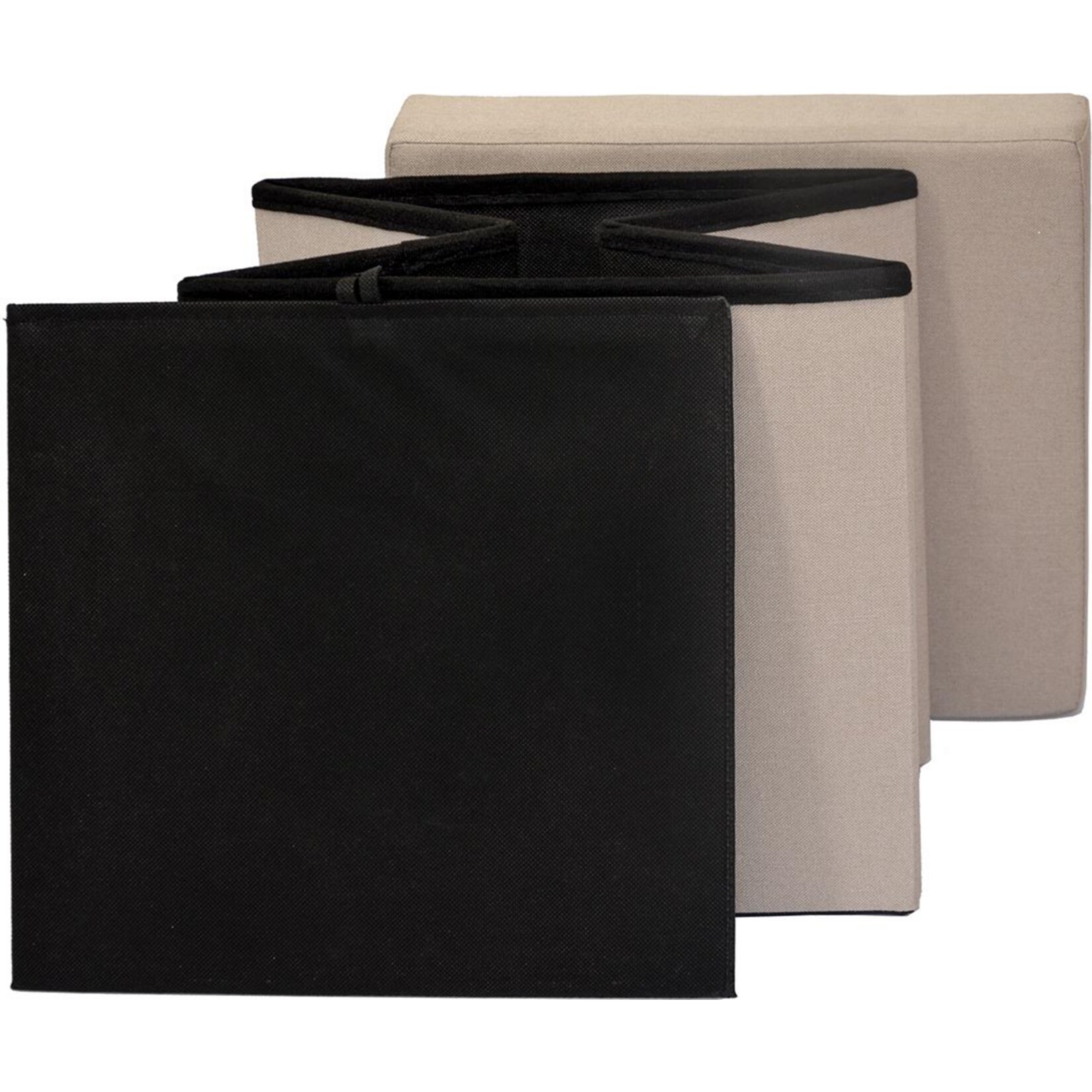 DuneDesign Faltbarer Sitzhocker 38cm Fußhocker Polsterhocker mit ca 42L Stauraum Sitzwürfel Sitzkast