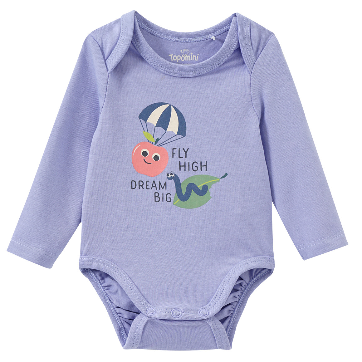 Topomini Newborn Langarmbody, Hose und Bandana helllila / bunt