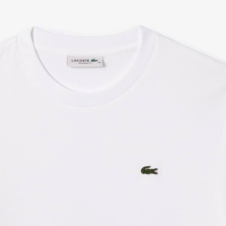 T-shirt relaxed fit en jersey de coton pima léger T-Shirts - Blanc - Lacoste - Femme
