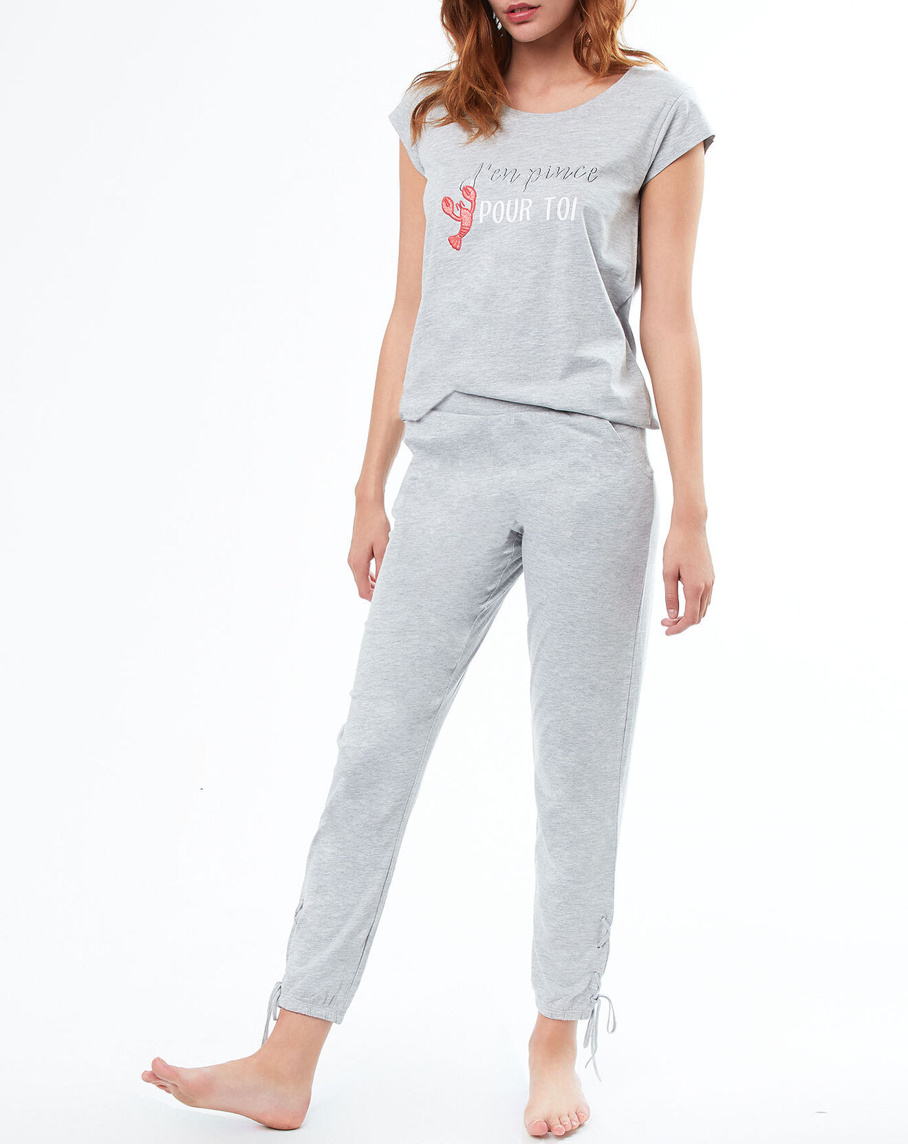 Etam Haut de pyjama Joelle à motif gris
