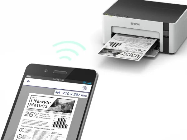 Epson EcoTank ET-M1120 - Printer - S/H - blækprinter - kan genopfyldes - A4/Legal - 1440 x 720 dpi - op til 15 spm - kapacitet: 150 ark - USB 2.0