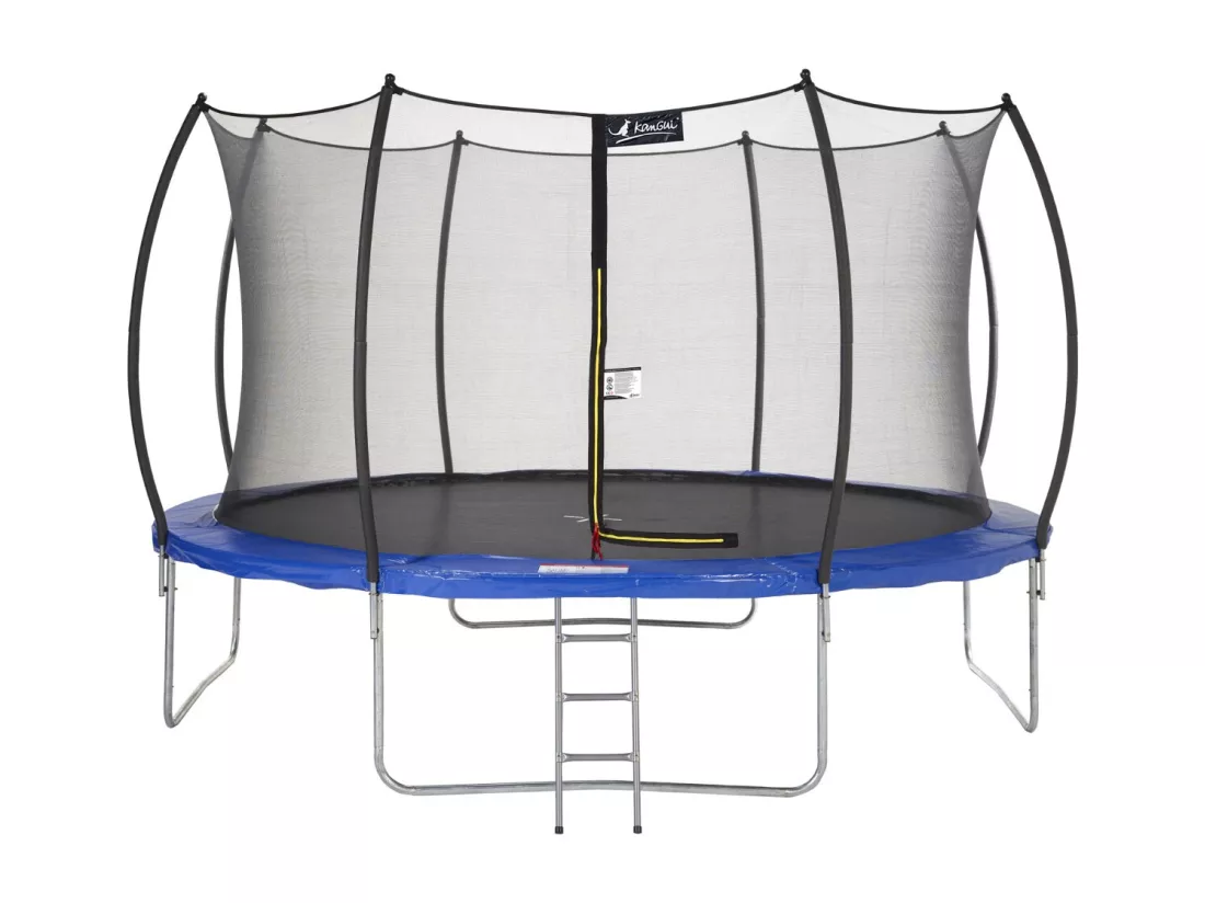 Kangui - Trampoline rond Ø430cm avec filet de sécurité et échelle - Bleu - FPR 430