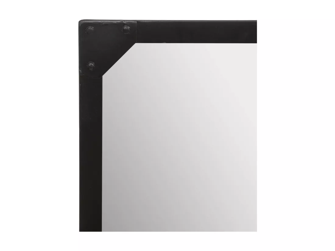 Grand Miroir mural en métal noir 160 x 110 cm style néo-industriel