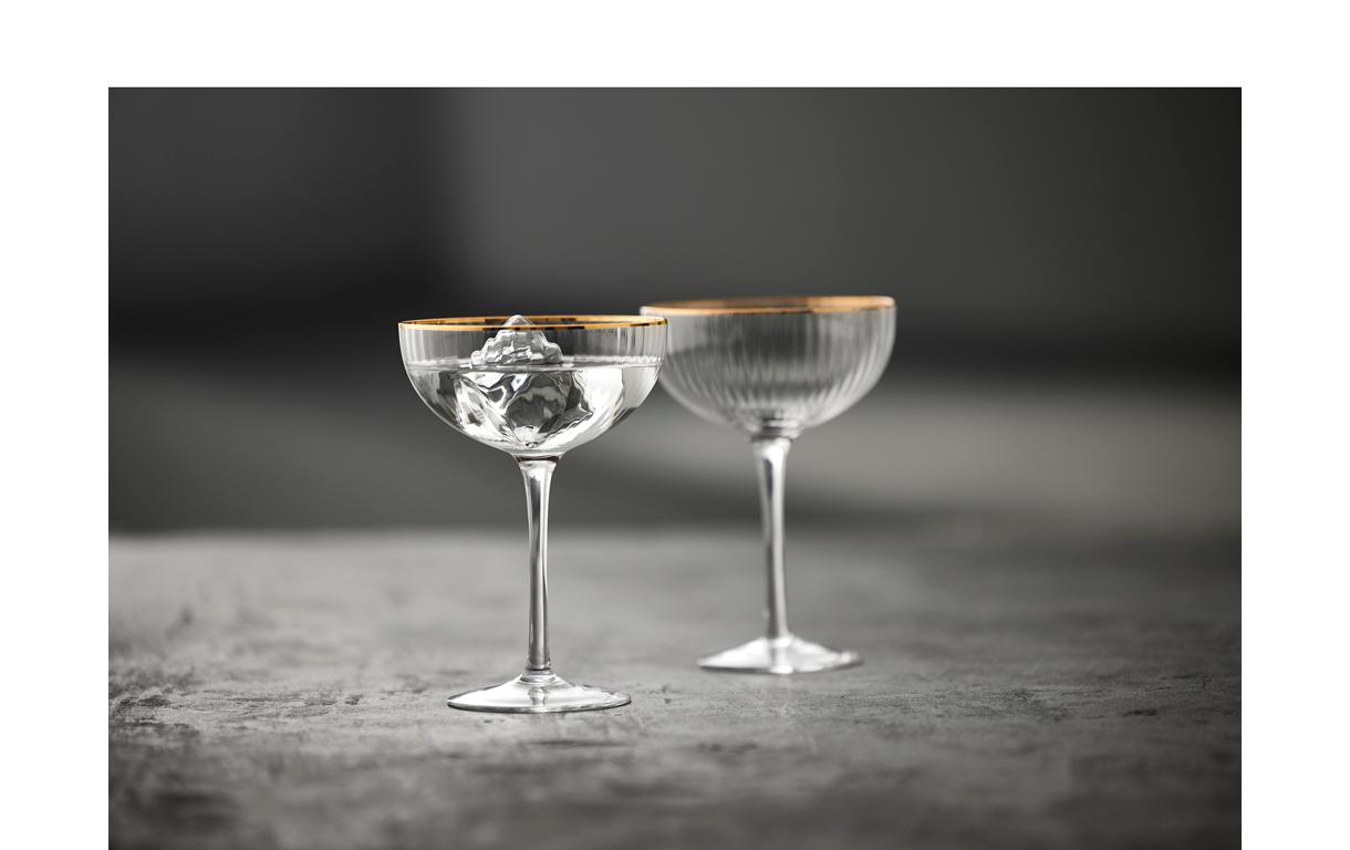 Cocktailglas Palermo Gold 4 Stück, 31.5 clGläser mit feinem Goldrand