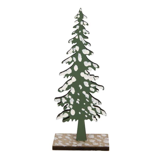 Standdeko Baum - grün/weiß - ca. 8 x 4 x 19,5 cm