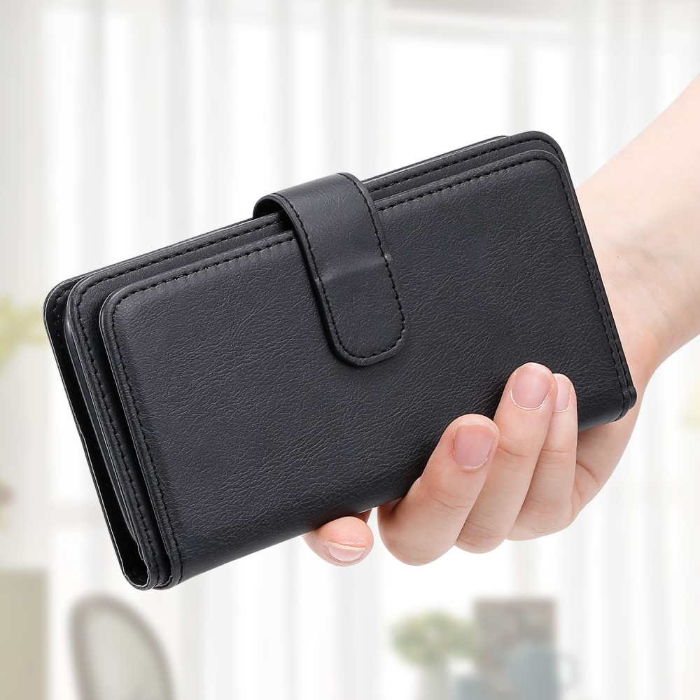 Samsung Galaxy S22 5G Leder Wallet Etui Tasche mit 10 Kartenfächern -  Schwarz