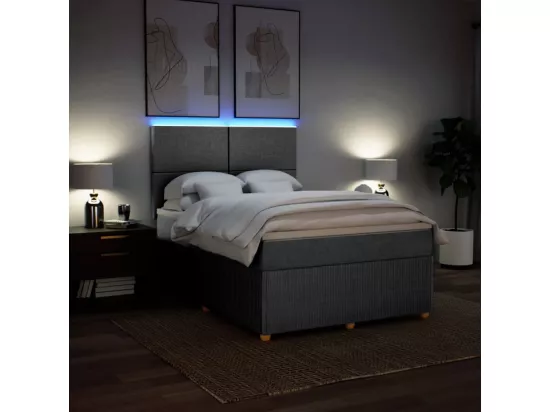 Sommier à lattes de lit avec matelas Gris clair 160x200cm Tissu