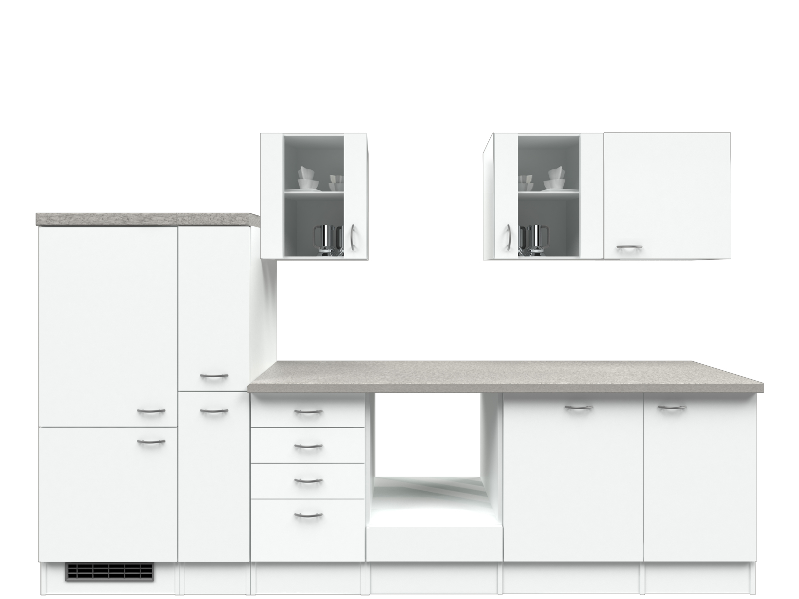 Küchenblock WITO - weiß-grau - 310 cm