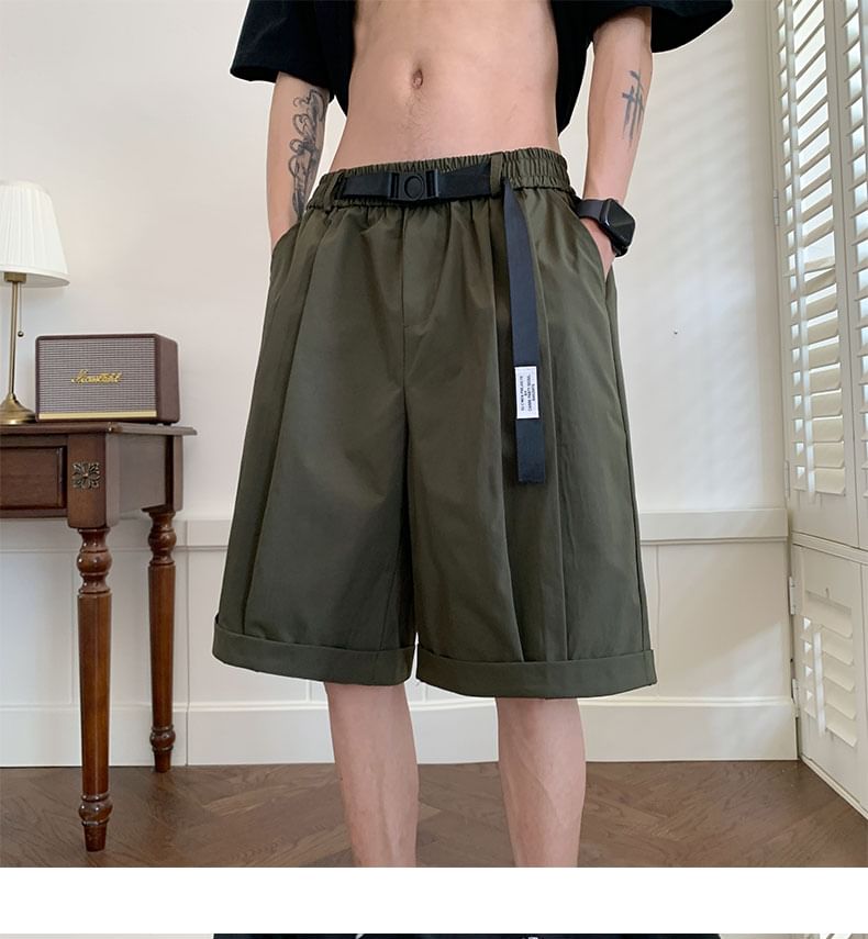 Nightbell - Hoge taille effen shorts