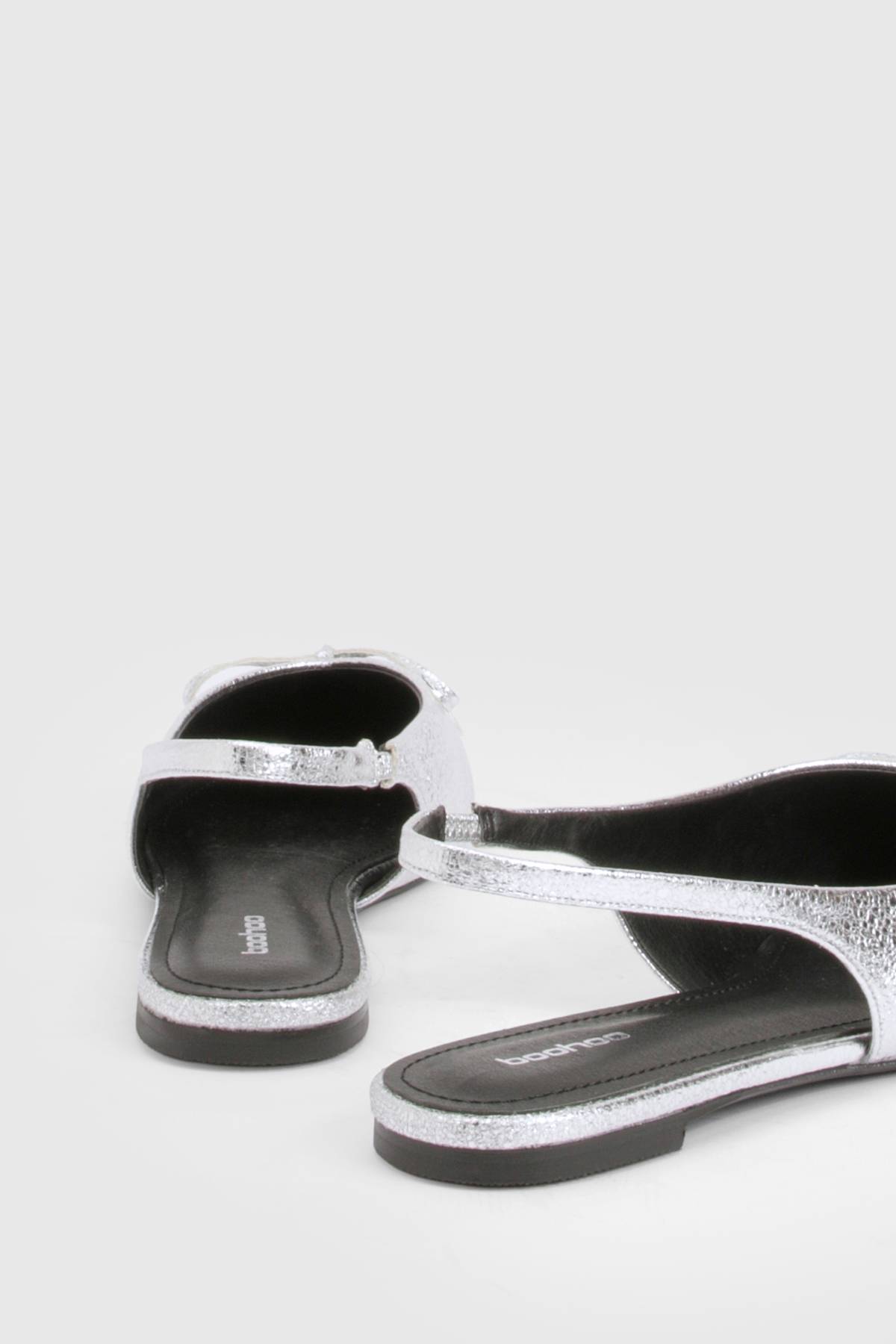 boohoo Ballerines à Bride Arrière Pointues avec Détail Nœud