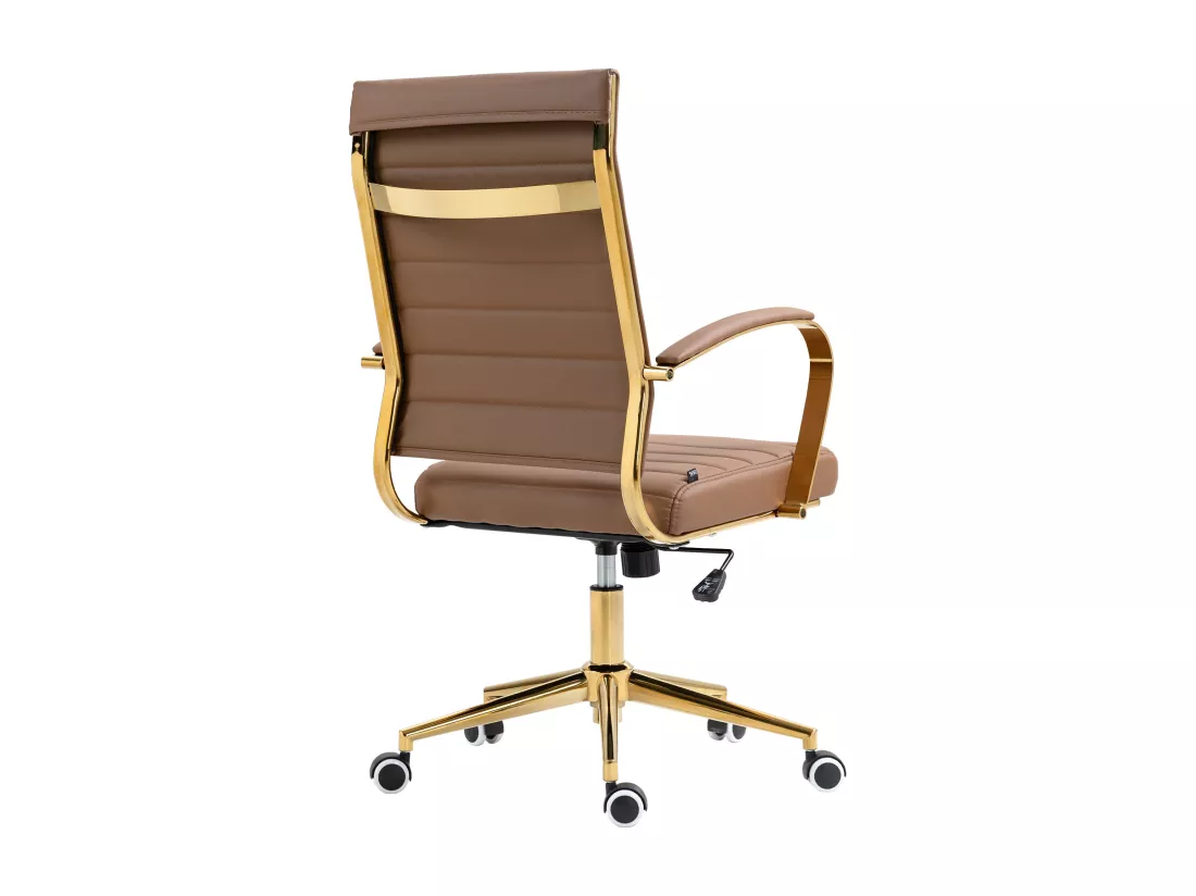 Chaise de bureau - Similicuir & Blanc - Marron clair - Havanna