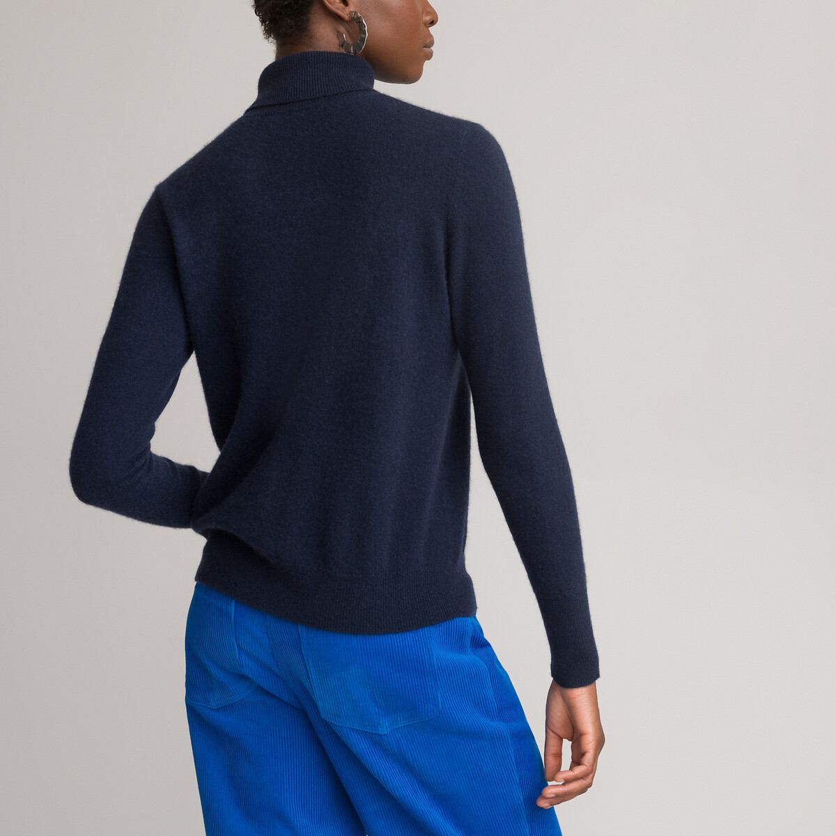 COLEÇÕES LA REDOUTE<br>Suéter de gola alta em malha fina de cashmere