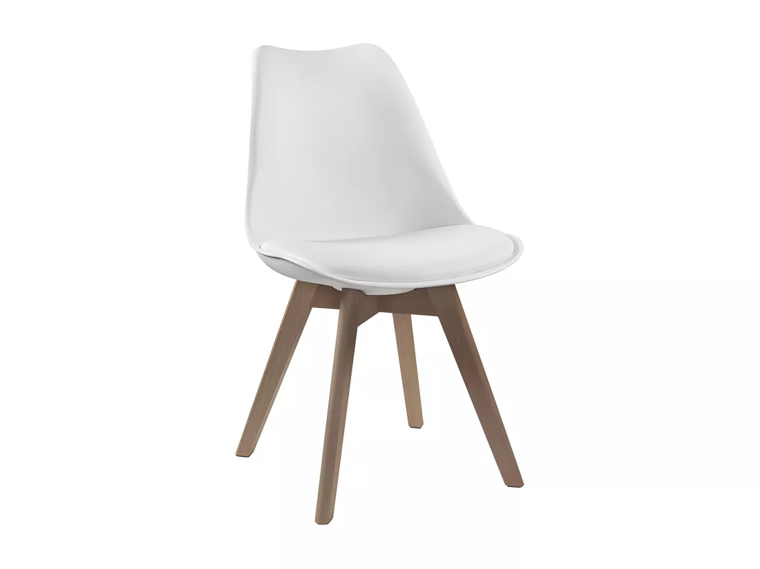 Lot de 2 chaises JODY - Polypropylène et Hêtre - Blanc