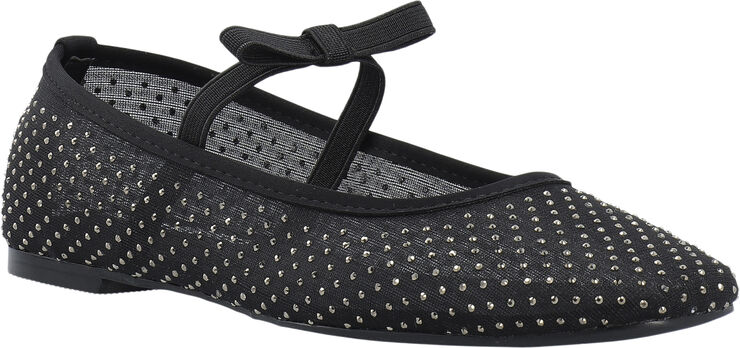 Bianco Fall Rhinestone Bow Ballerina #M Black