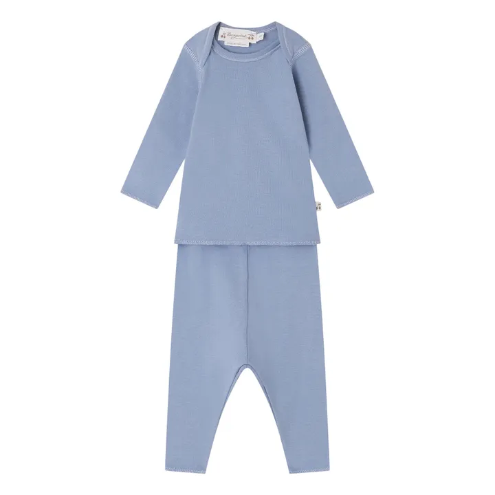 Bonpoint Ensemble Timi Côtelé | Bleu gris