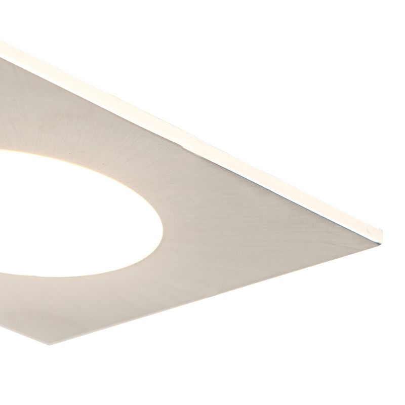 Set van 3 inbouwspots vierkant staal incl. LED IP65 - Simply